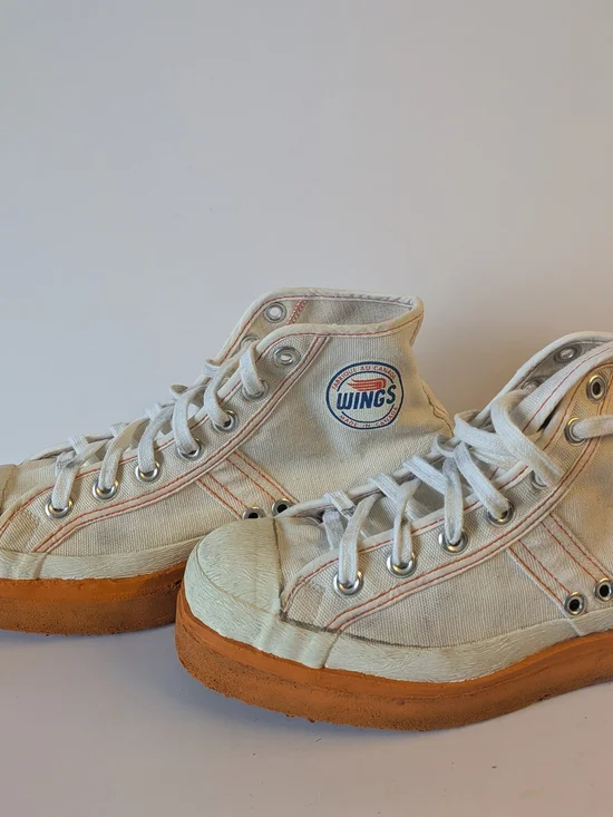 Wings Canvas High Top Sneakers Made in Canada Men’s Size 7 Gum Sole - Picture 2 of 8